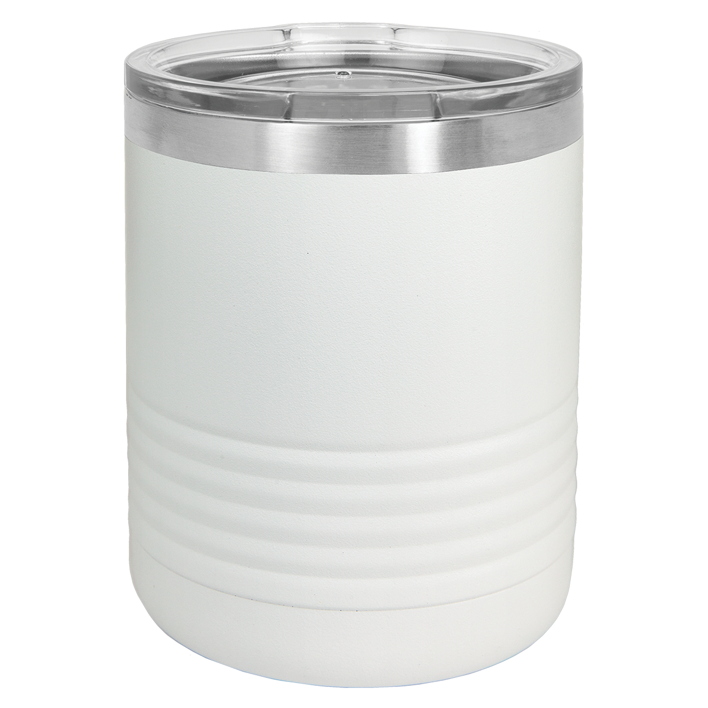 White 10 oz. Ringneck Tumbler with Clear Lid