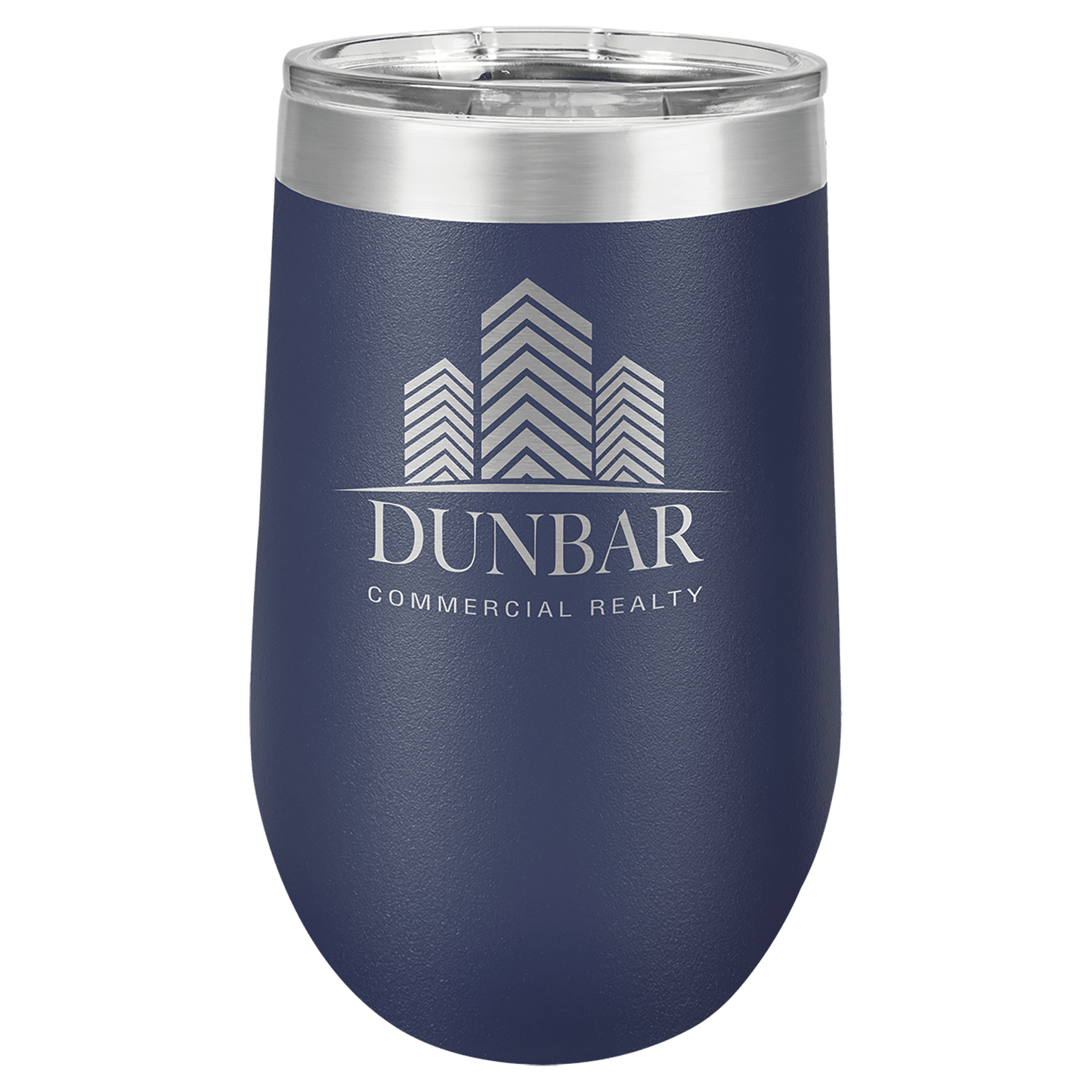 Navy Blue Stemless Tumbler with Clear Lid
