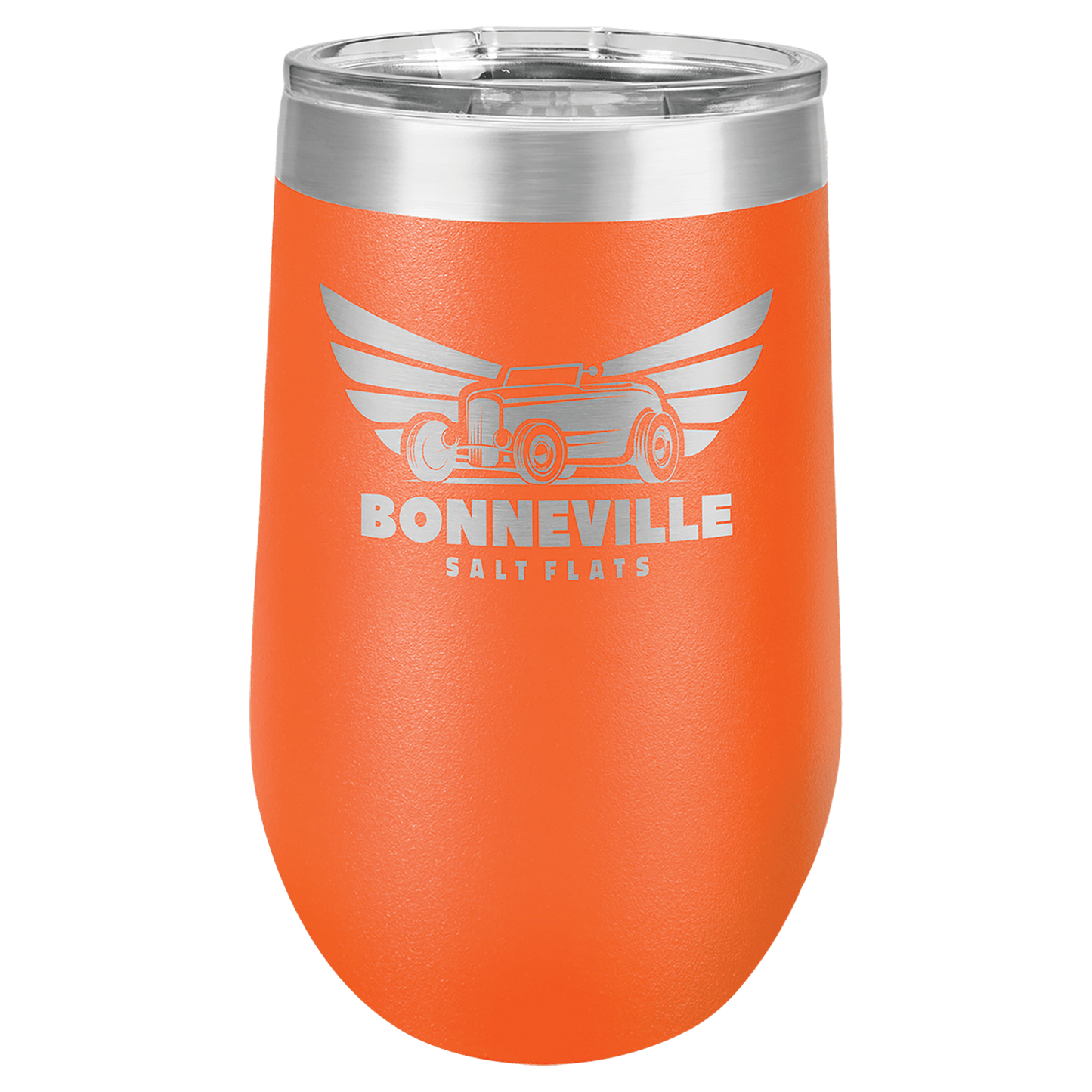 Orange Stemless Tumbler with Clear Lid