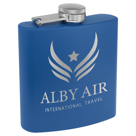 6 oz. Powder Coated Flask Royal Blue