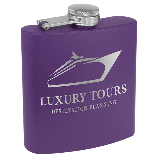 6 oz. Powder Coated Flask Purple