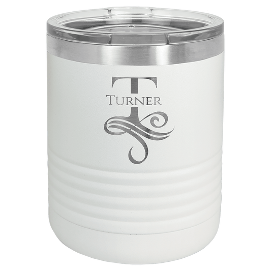 White 10 oz. Ringneck Tumbler with Clear Lid
