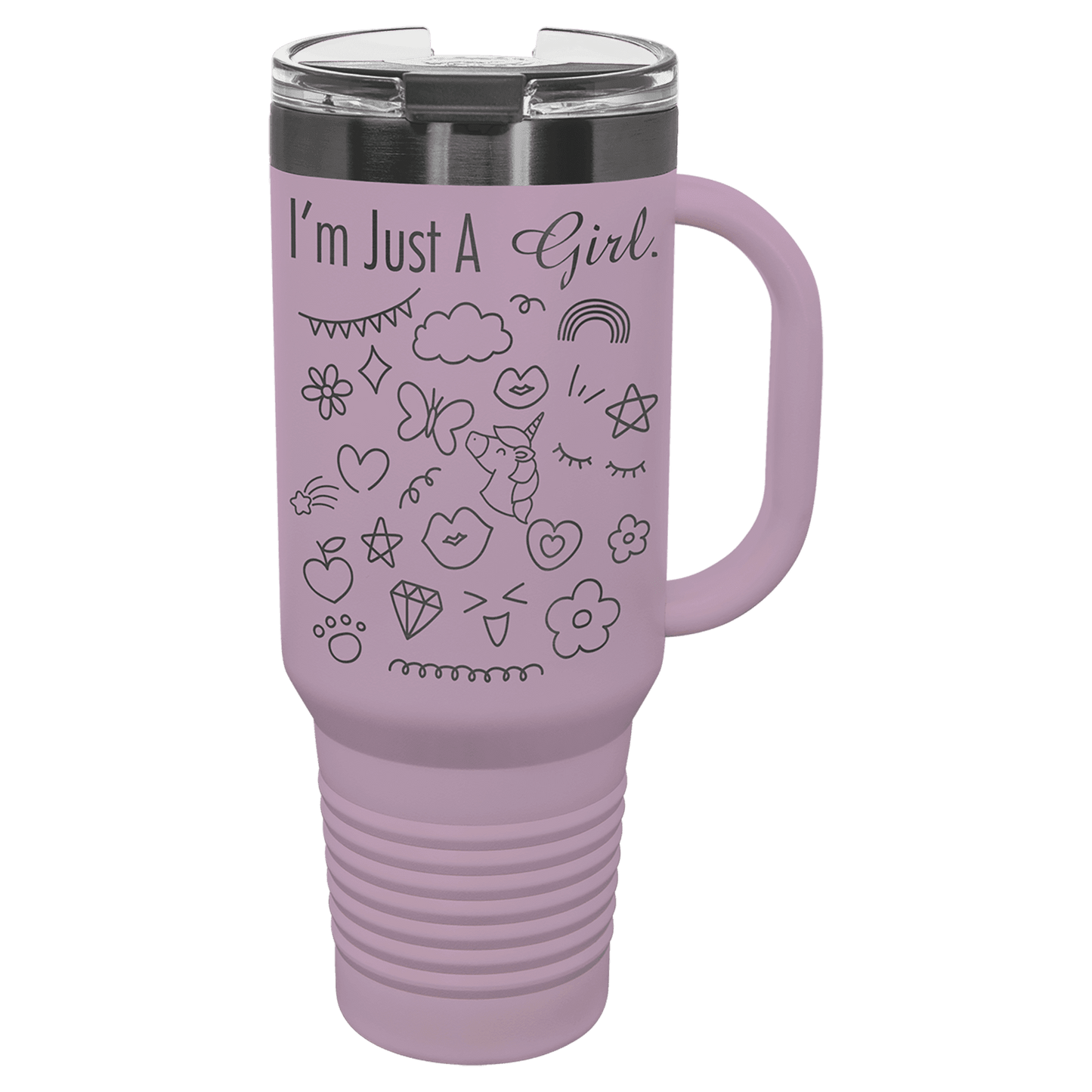 40 oz. Moody Lilac/Ghost Black ION-Plated Travel Mug with Straw