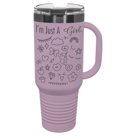 40 oz. Moody Lilac/Ghost Black ION-Plated Travel Mug with Straw