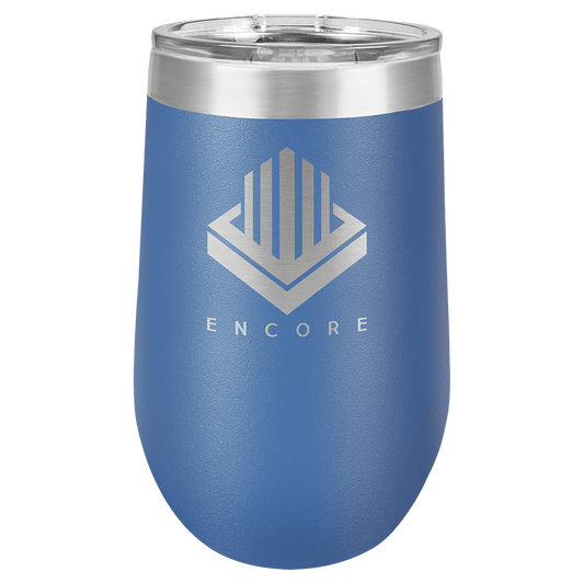 Royal Blue Stemless Tumbler with Clear Lid