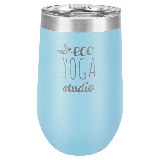 Light Blue Stemless Tumbler with Clear Lid