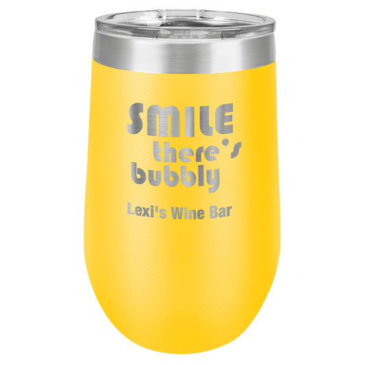 Yellow Stemless Tumbler with Clear Lid