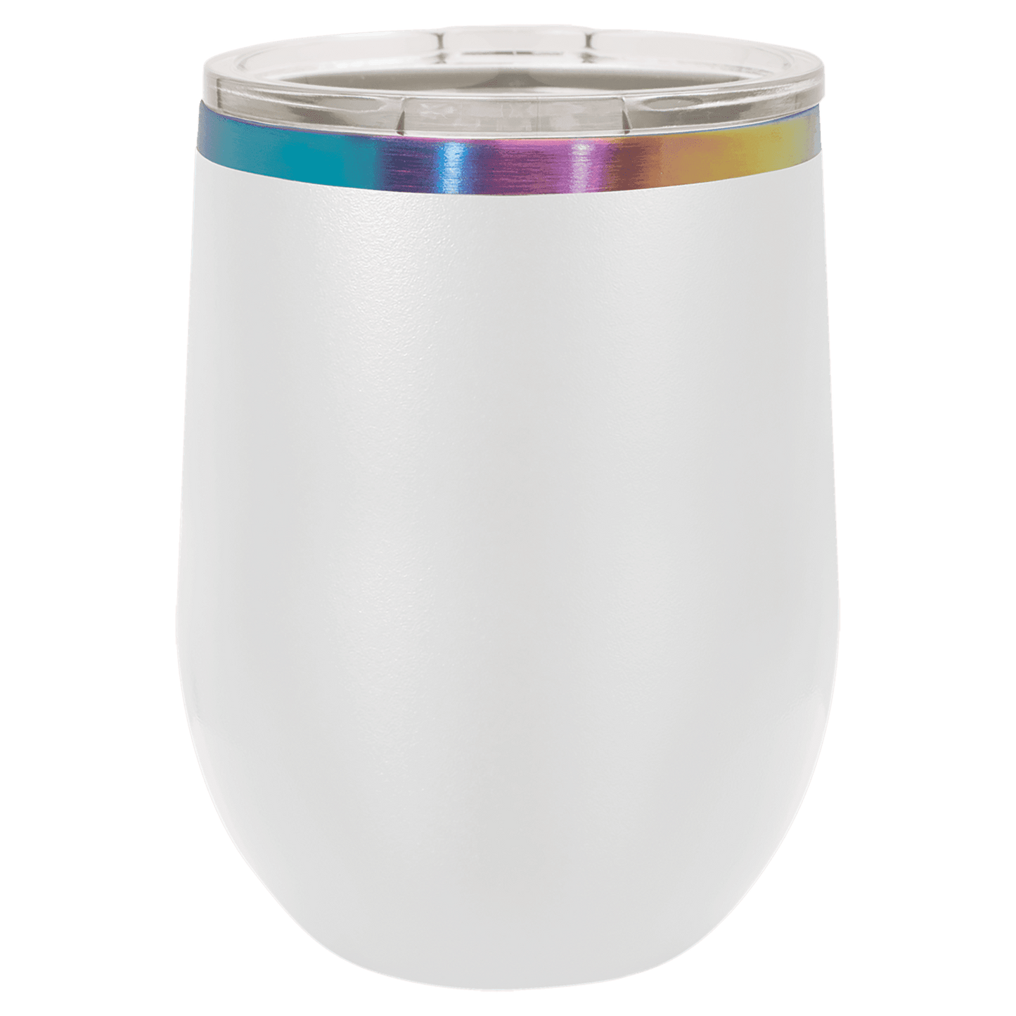 12 oz. White/Prism ION-Plated Stemless Wine Tumbler with Lid